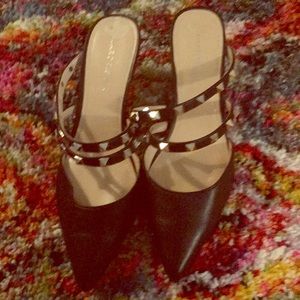 Marc Fisher strappy black 2” heels